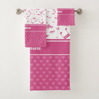Notes musicales personnalisées et Coeurs Motif ros