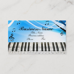 Notes musicales Piano Clavier Carte de visite