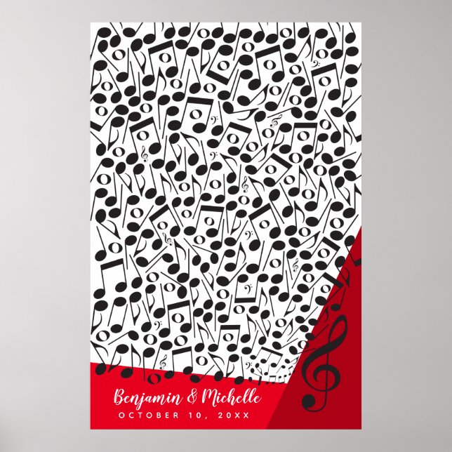 Notes musicales Poster du livre d'or - 250 espaces (Devant)