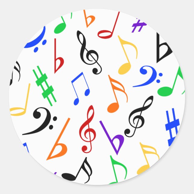 Notes musicales Stickers musicaux - Multi (Devant)
