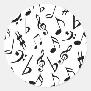 Notes musicales Stickers musicaux - noir et blanc
