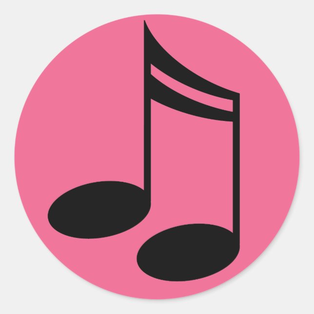 Notes musicales Stickers ronds roses (Devant)