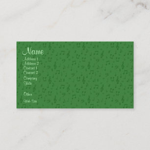 Notes musicales subtiles sur une carte de visite v