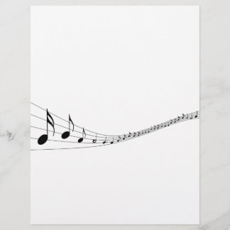 Notes musicales sur un stave en forme de vague