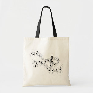 Notes musicales sur une ligne de personnel sac