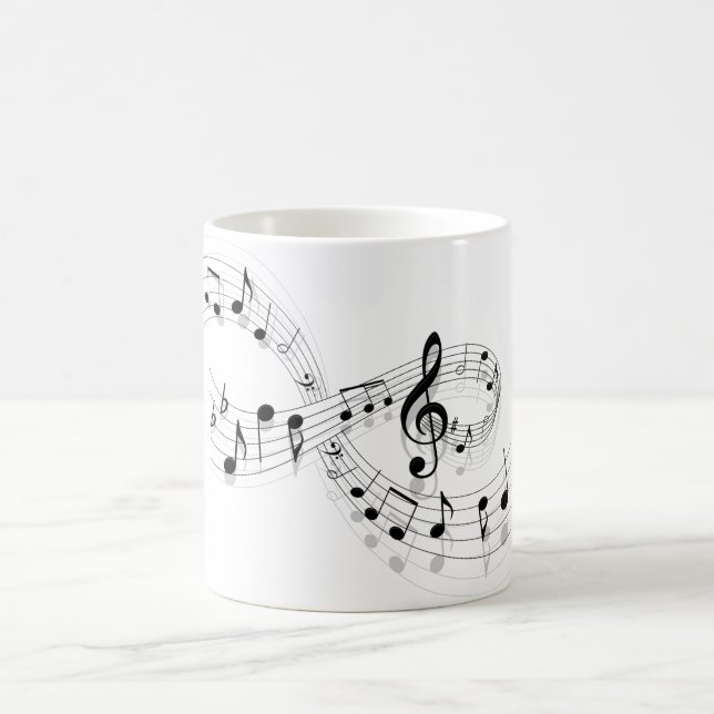 Notes musicales sur une ligne de personnel tasse (Centre)