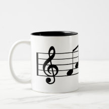 Notes ouvrières de musique de tasse de café de