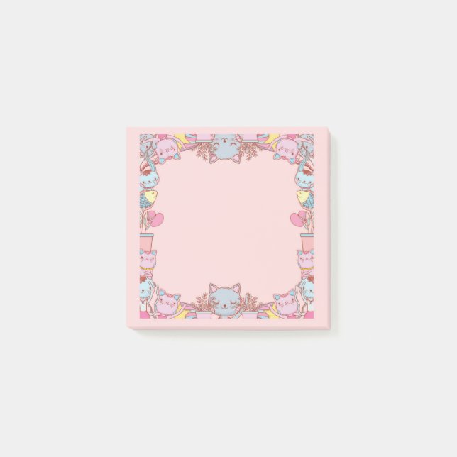 	Notes Parfaites – Post-It avec Bordure de Chat Mi (Devant)
