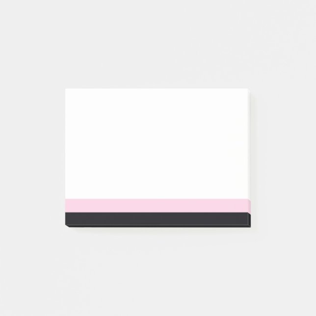 Notes Post-it® à bordure rose et noire souple (Devant)
