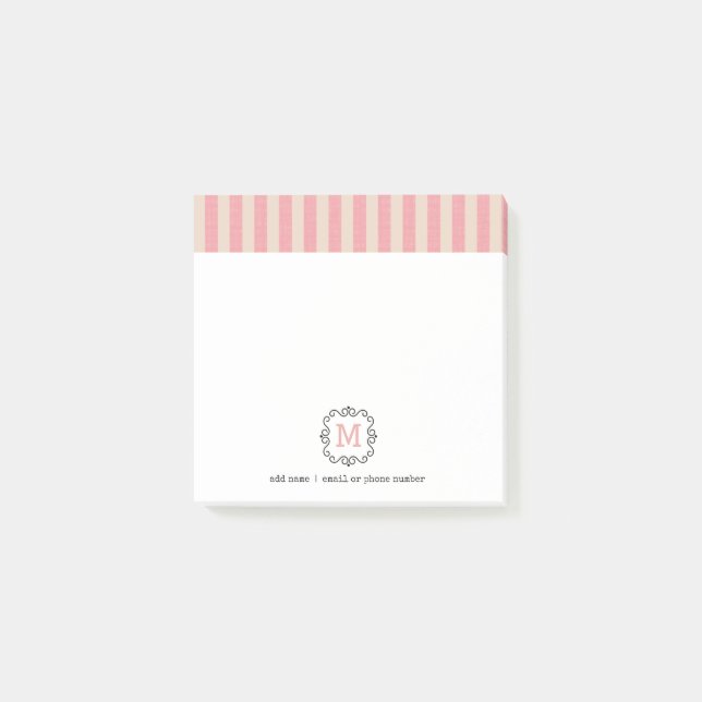 Notes Post-it® à monogrammes personnalisés de styl (Devant)