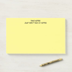 Notes post-it avec message d'avertissement humoris