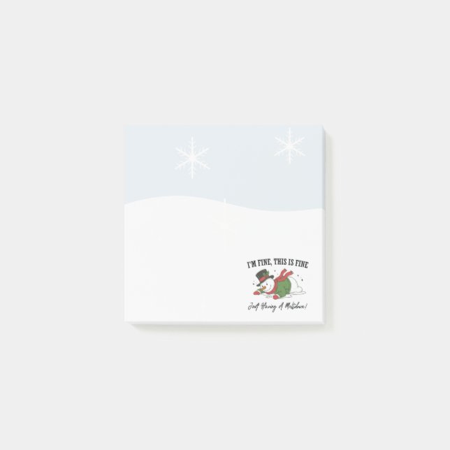 Notes Post-it Bonhomme de Neige | Je vais bien (Devant)