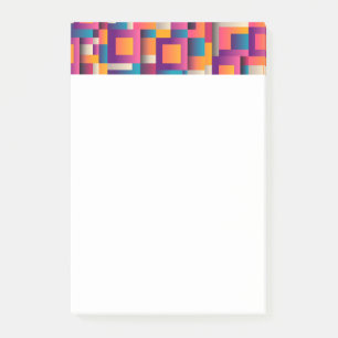 Notes post-it colorées des Carrés Abstraits et des
