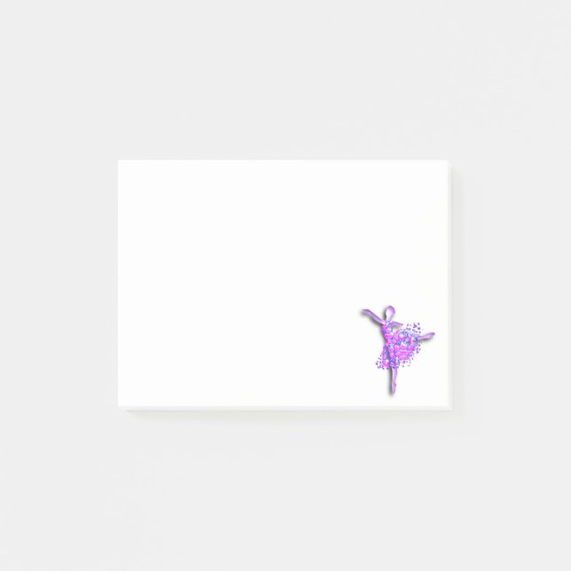 Notes Post-it® Danseuse de Ballet Ballerine (Devant)