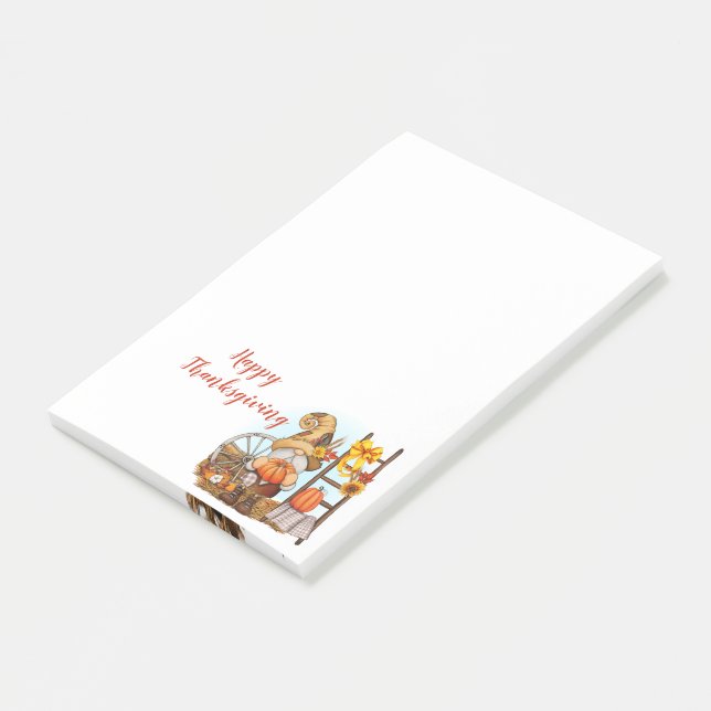 Notes post-it de bon thanksgiving Gnome (Incliné)
