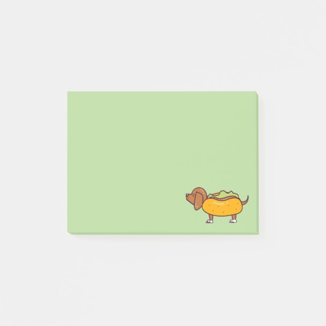 Notes Post-It de Dachshund en Hot Dog (Devant)