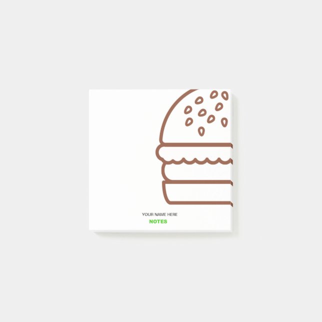 Notes post-it® de hamburger moderne personnalisabl (Devant)