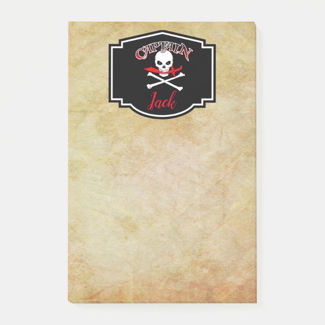 Notes post-it de Jolly roger personnalisé (Cutlass (Devant)