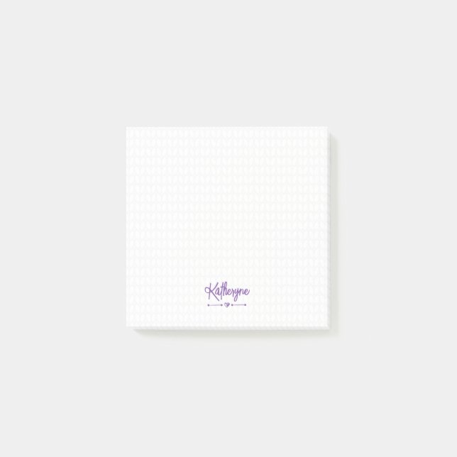 Notes post-it de Knit personnalisé pourpre (Devant)