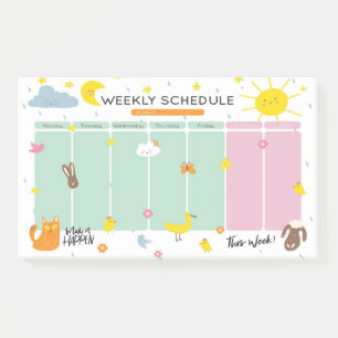 Notes Post-it® de l'agenda hebdomadaire