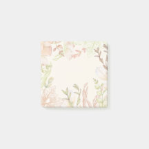 Notes post-it de l'aquarelle de fleurs