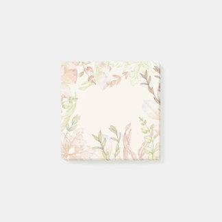 Notes post-it de l'aquarelle de fleurs