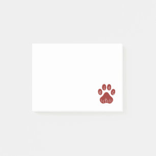 Notes post-it de l'Empreinte de patte de chien flo