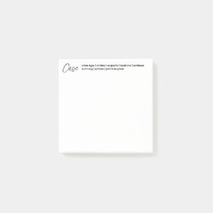 Notes post-it de l'étiquette de criminalistique et