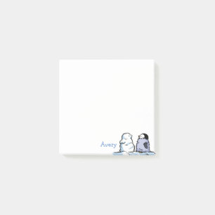 Notes post-it de neige de poulet pingouin