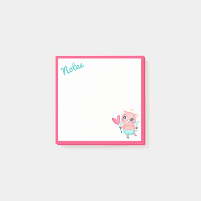 Notes post-it de porc cupides (Devant)