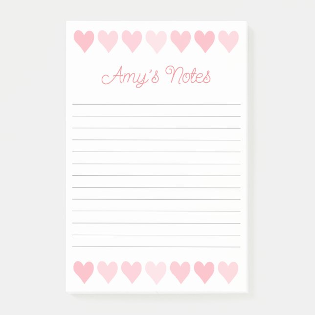 Notes post-it de Sweet Pink Hearts (Devant)