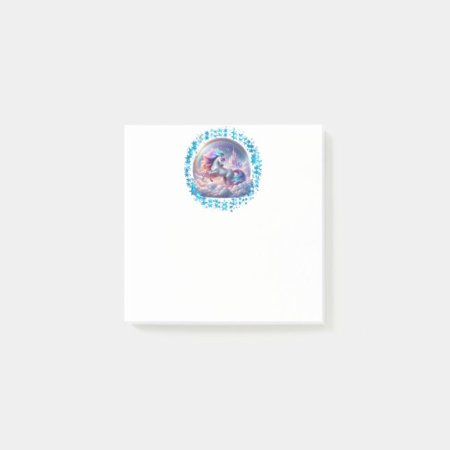Notes post-it de Unicorn en flammes - Rainbow Star (Devant)