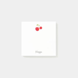 Notes post-it des cerises d'aquarelle
