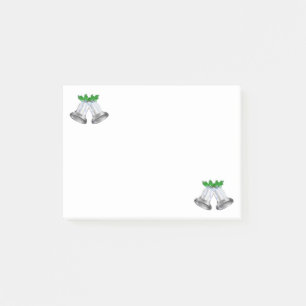 Notes post-it des cloches en argent