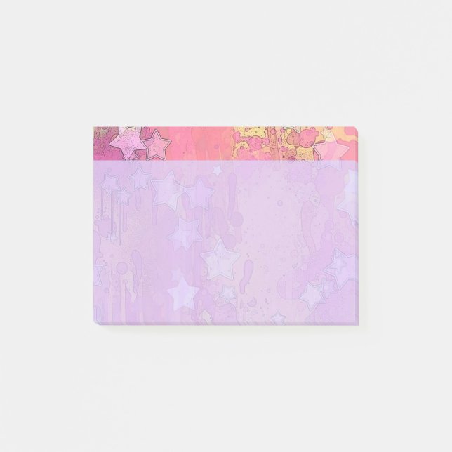 Notes Post-it® des étoiles roses mûres (Devant)