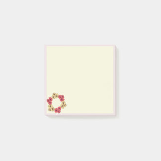 Notes post-it des fleurs lumineuses