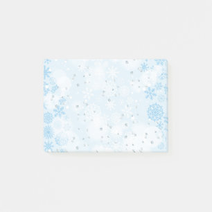 Notes post-it des flocons de neige