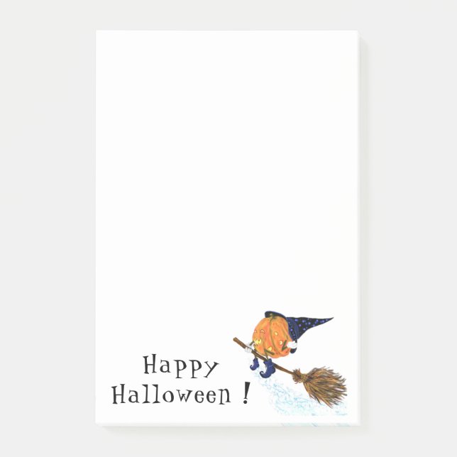 Notes Post-it® du Citrouille de sorcière Halloween (Devant)
