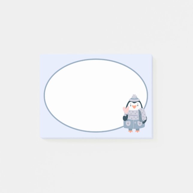 Notes post-it du manchot d'hiver (Devant)