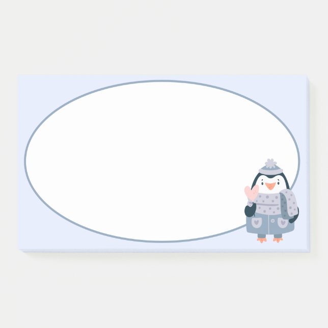 Notes post-it du manchot d'hiver (Devant)