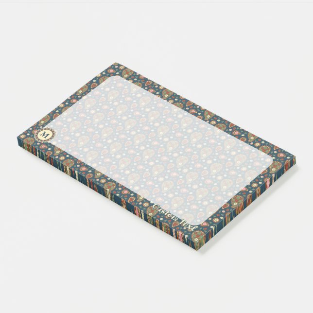 Notes post-it du Motif de fraises Paisley (Incliné)