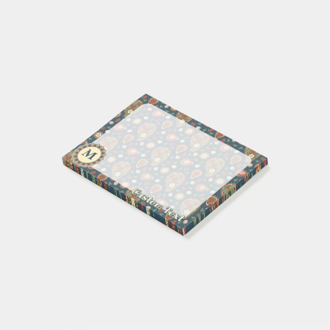 Notes post-it du Motif de fraises Paisley (Incliné)