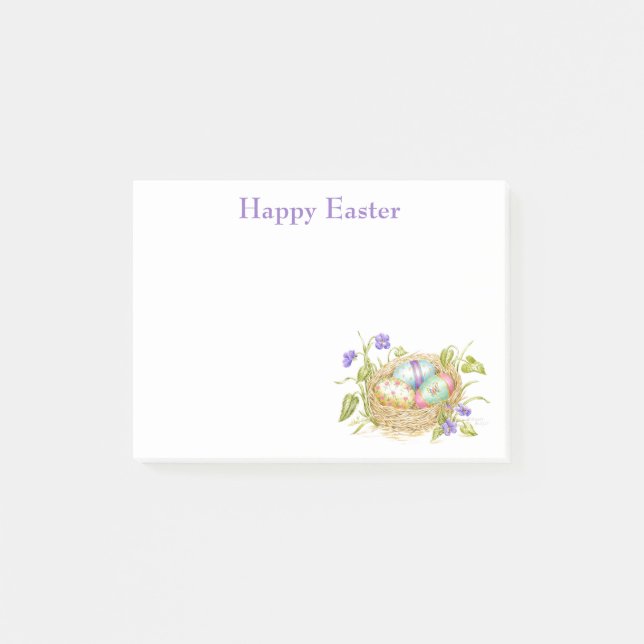 Notes post-it du nid d'oeufs de Pâques (Devant)