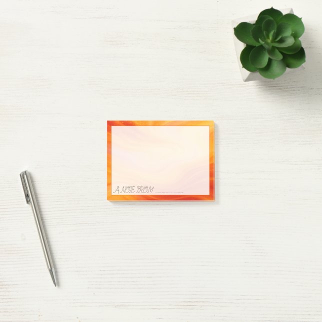 Notes post-it en marbre d'or orange vif (Bureau)