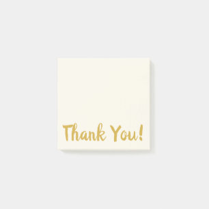 Notes post-it en Merci simple beige et or