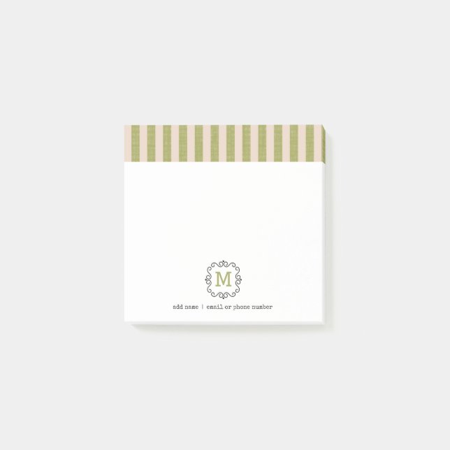 Notes Post-it® en style rétro avec monogrammes per (Devant)