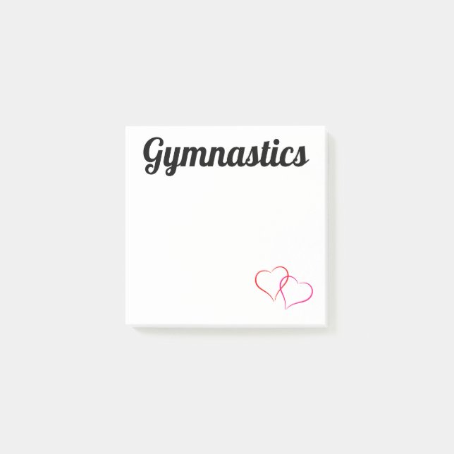 Notes Post-It Gymnastique 3x3 avec Cœurs (Devant)