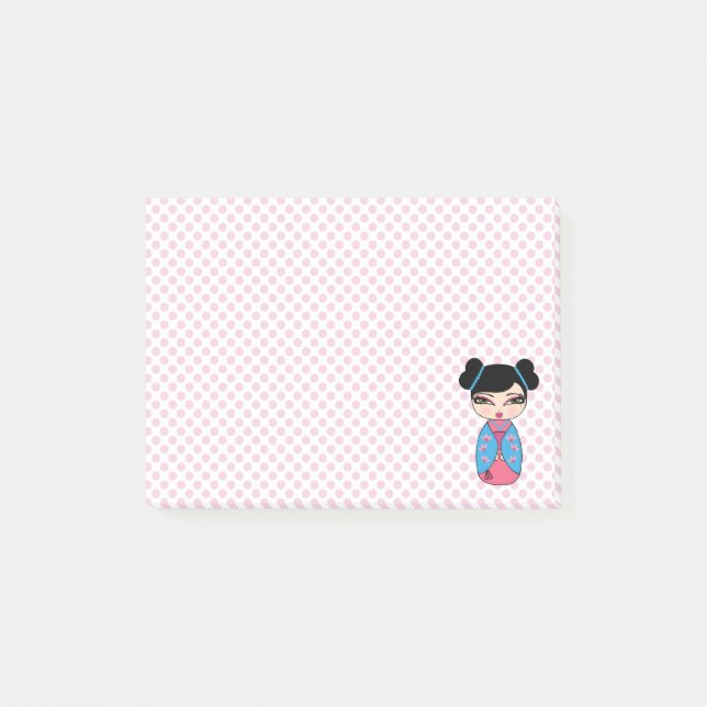 Notes Post-it® Kokeshi Poupée Rose 4 x 3 (Devant)