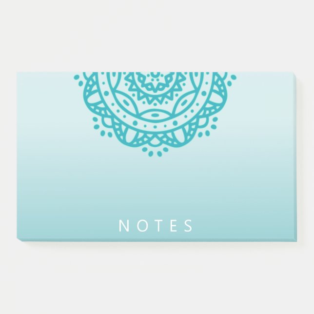 Notes post-it Mandala Ombre turquoise (Devant)