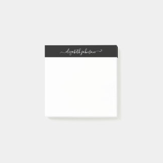 Notes post-it minimalistes modernes en noir et bla
